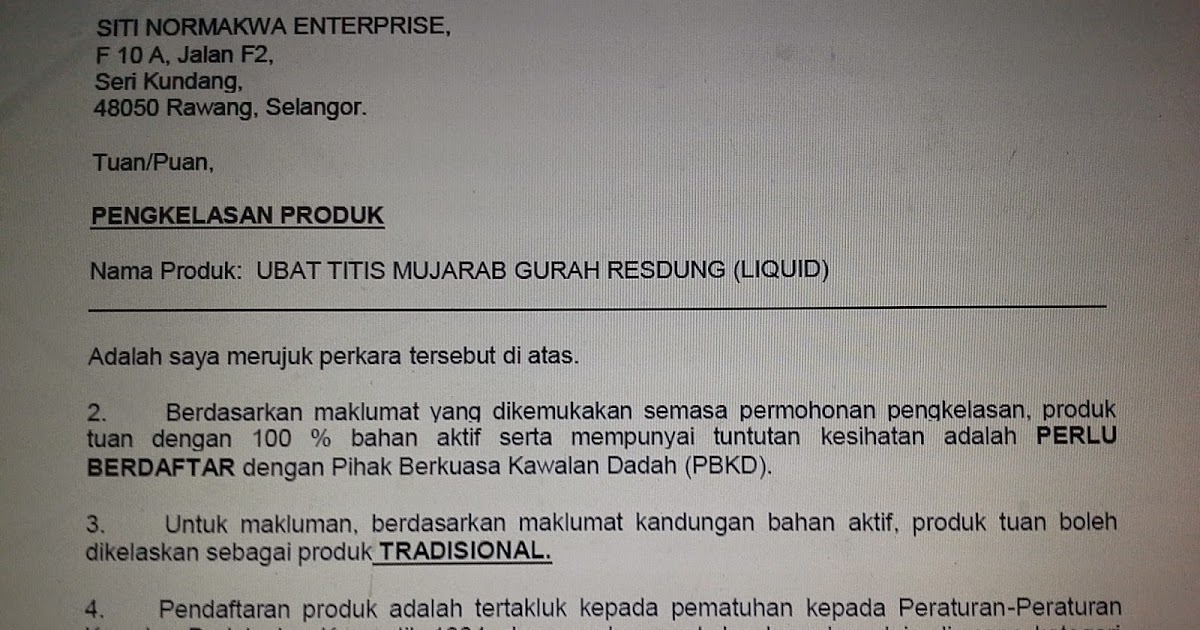 RAWATAN RESDUNG PALING MUJARAB (SA0281866M) Sedang di dalam proses