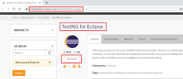 How to install TestNG for Eclipse Plugin