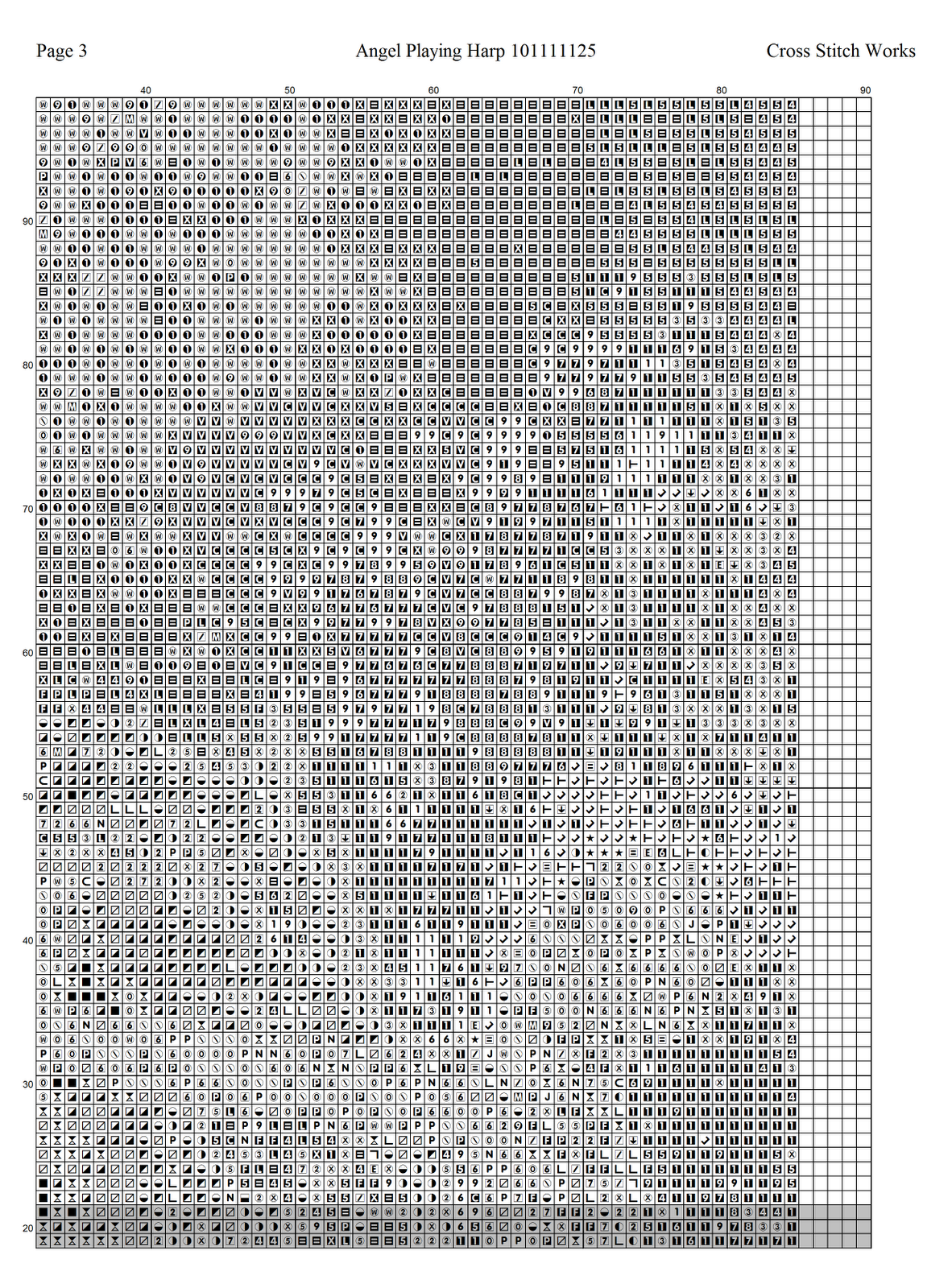 Cross Stitch Works Angel Playing Harp 101111125 Free Cross Stitch Pattern