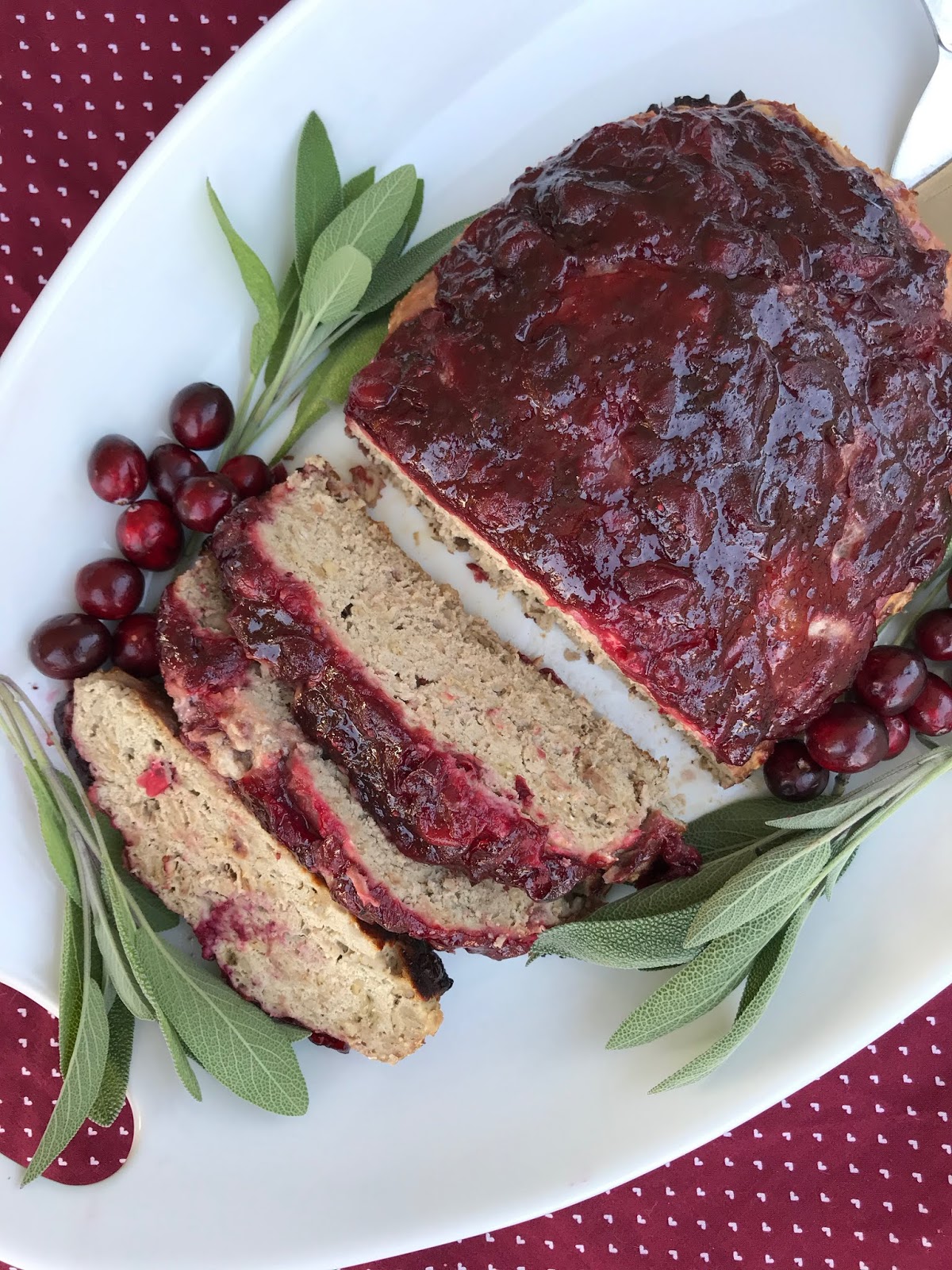 Savory Moments Cranberry & brown sugar glazed turkey meatloaf