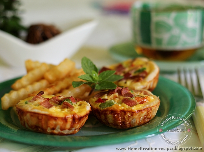 HomeKreation Kitchen Corner Mini Sausage Quiche
