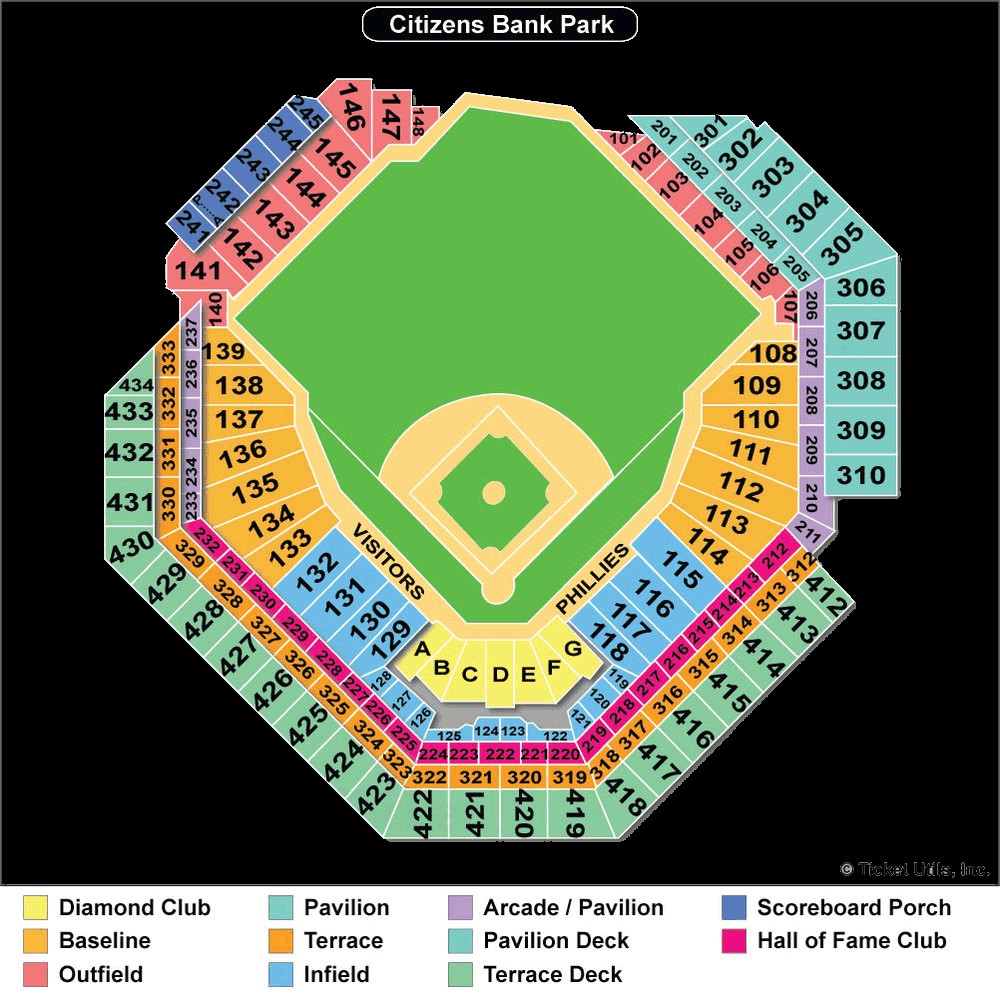 Citizens Bank Park Seating Chart With Rows