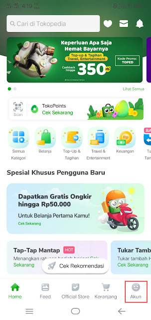 Daftar Akun Tokopedia Lewat HP