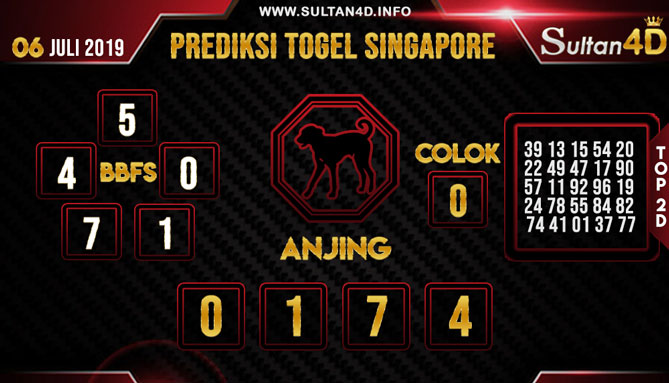 PREDIKSI TOGEL SINGAPORE SULTAN4D 06 JULI 2019