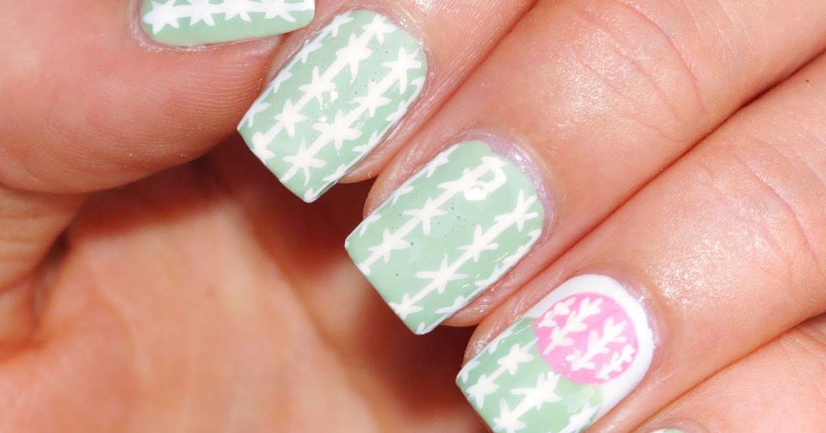 5. Cactus Flower Nail Art Step by Step - wide 1