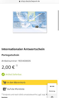 ドイツで国際返信切手券を買う