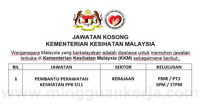 Kementerian kerja kesihatan malaysia kosong Jawatan Kosong