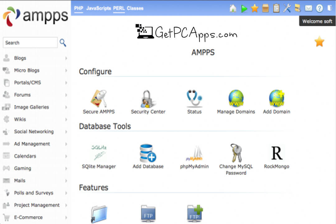 AMPPS Local Web Development PHP, Apache, MySQL & Softaculous for Windows 10 PC