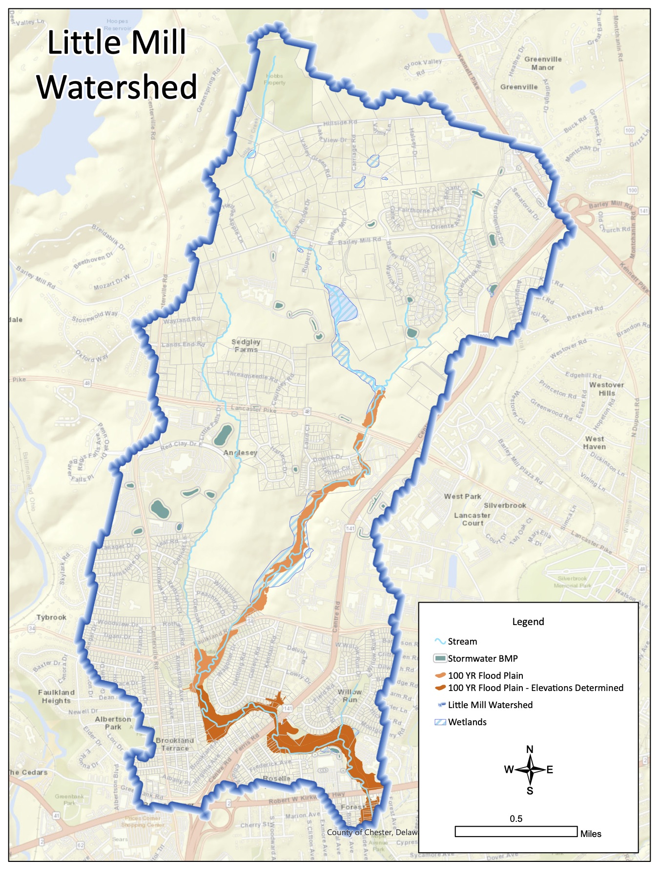 Brookland Terrace Civic Club Little Mill Creek Watershed & NCC Sewer Maps