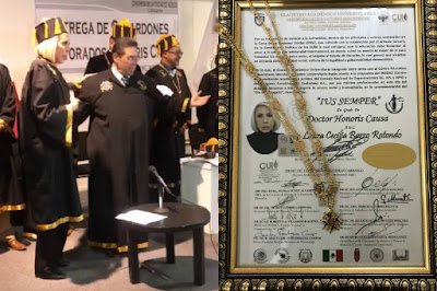Recibe Laura Bozzo Doctorado Honoris Causa y "medalla Benito Juárez" por el congreso