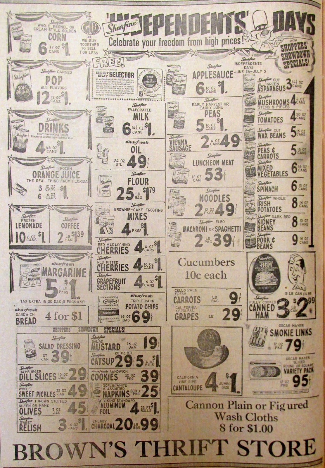 Sutton Nebraska Museum 1995 Ad for Brown's Thrift Store