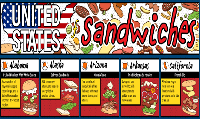 The United States of Sandwiches #Infographic