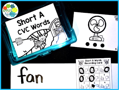 Phonemic Awareness Task Cards for CVC Words | Apples to Applique