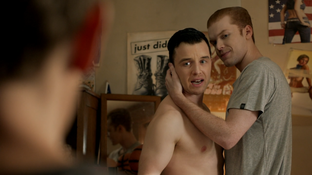 Noel Fisher, Cameron Monaghan & Ethan Cutkosky on Shameless (2020) .