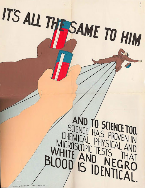 Плакат против сегрегации крови для переливания.  США, 1945 год YWCA of the U.S.A. Records / Sophia Smith Collection,  Smith College Libraries