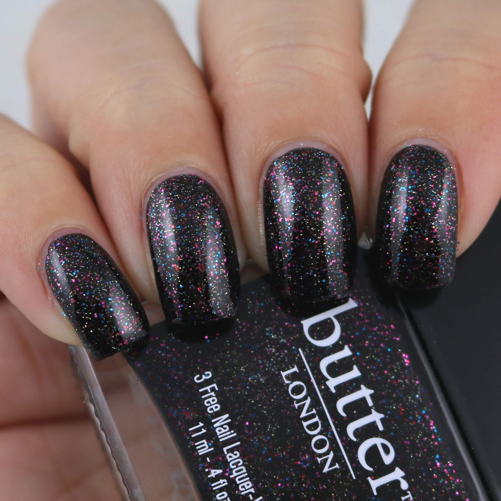 Butter London The Black Knight swatched by Olivia Jade Nails