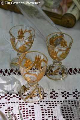 Old liqueur glasses