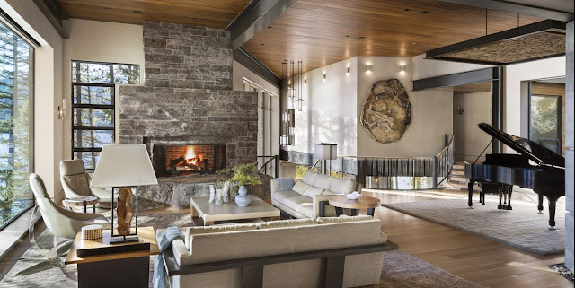 Stone Cladding In Living Room