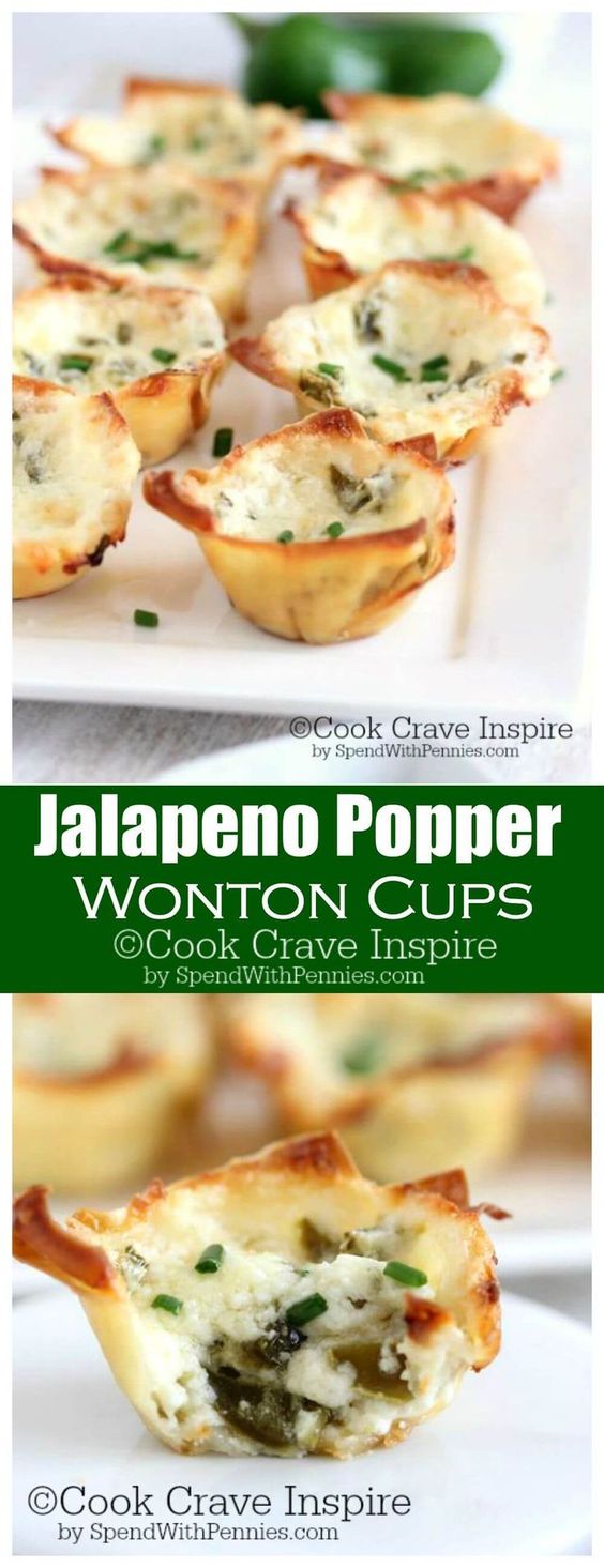 Jalapeño Popper Wonton Cups Recipe - Girls Dishes