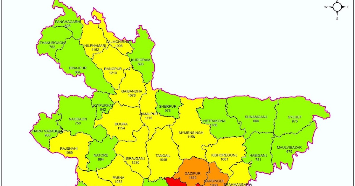 Population Density of Bangladesh with Spatial Density Map