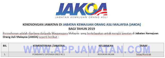 Jabatan Kemajuan Orang Asli Malaysia (JAKOA)