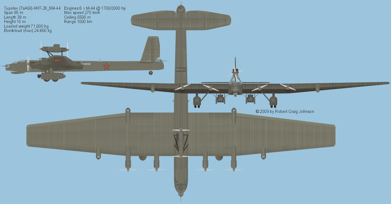 alirusse Tupolev Ant26 M34 M44 storia alternativa di