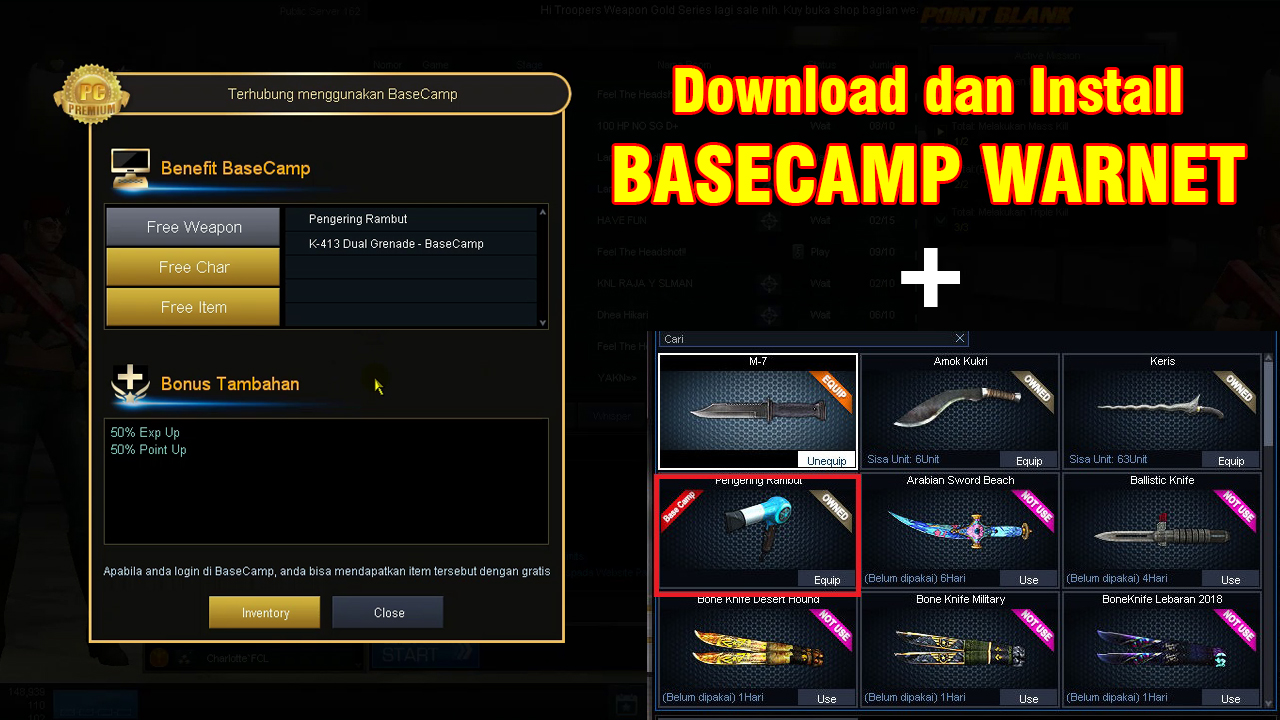 Cara Daftar dan Install Basecamp Point Blank Zepetto