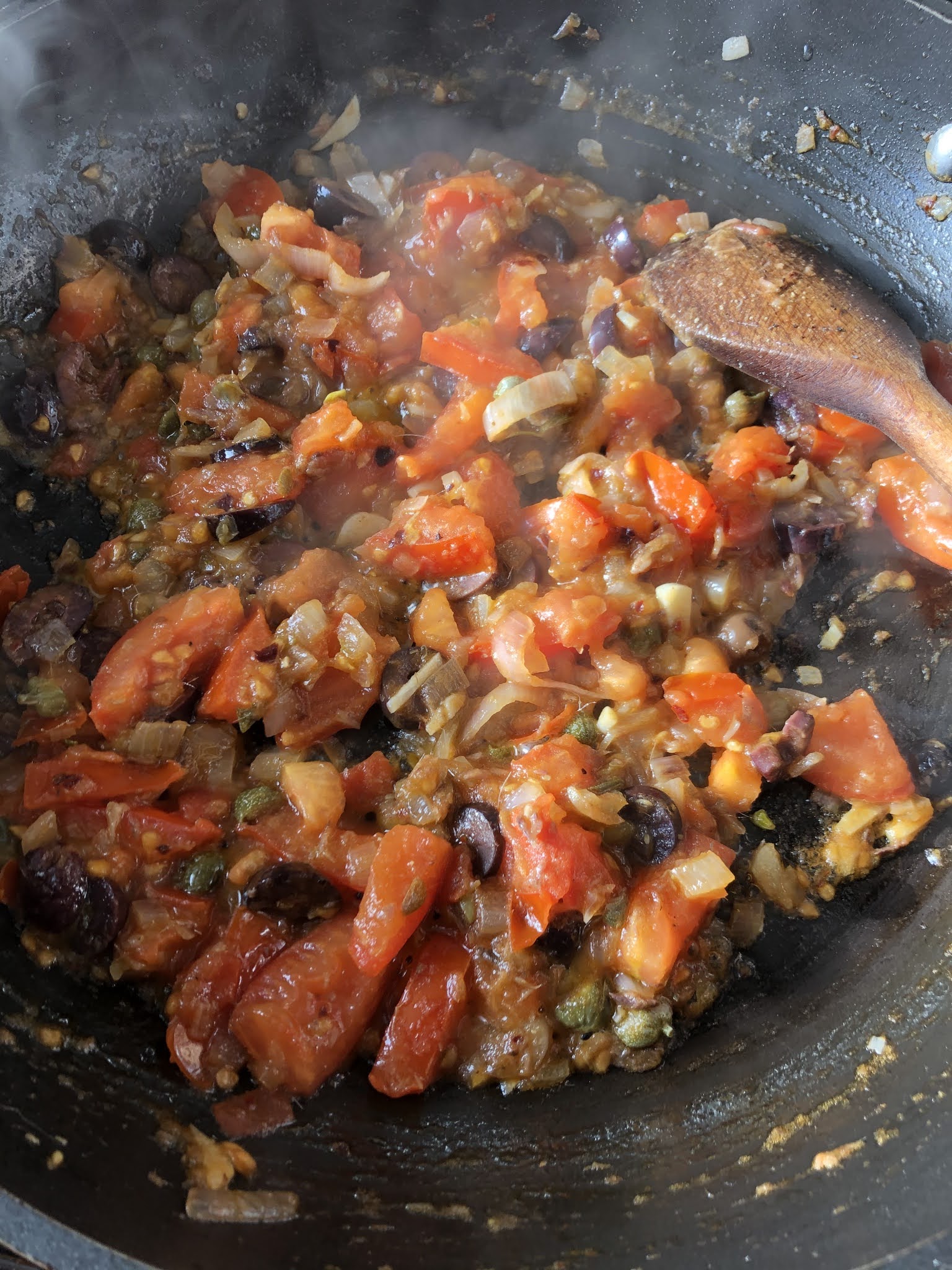 Rake's pasta a twist on Pasta puttanesca Easy crafty cooking recipes