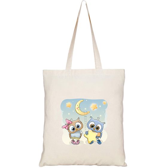 TÚI VẢI TOTE CANVAS IN HÌNH CUTE CARTOON OWL BOY GIVES HT519 – HTFASHION