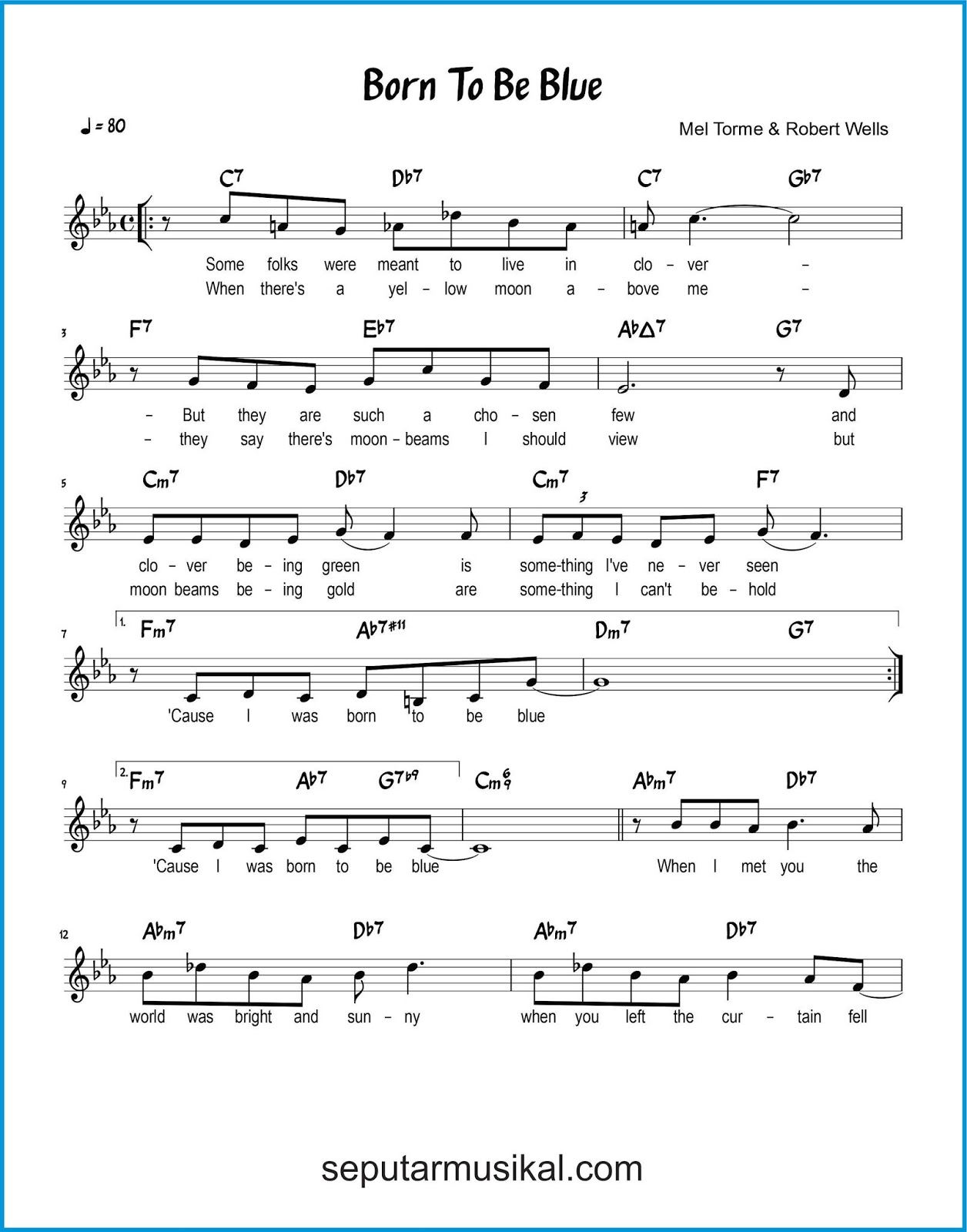 Chord Lagu Born To Be Blue Seputar Musik