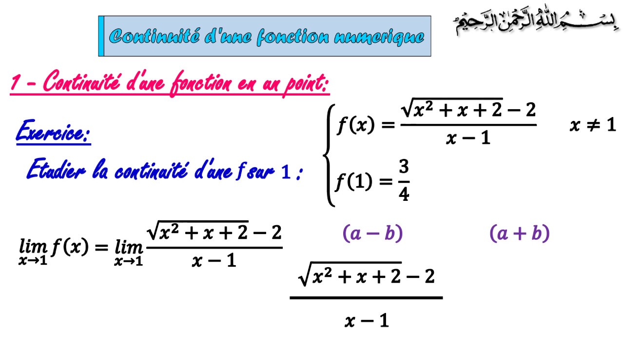 Cours Limite et continuité2Bac international Biof