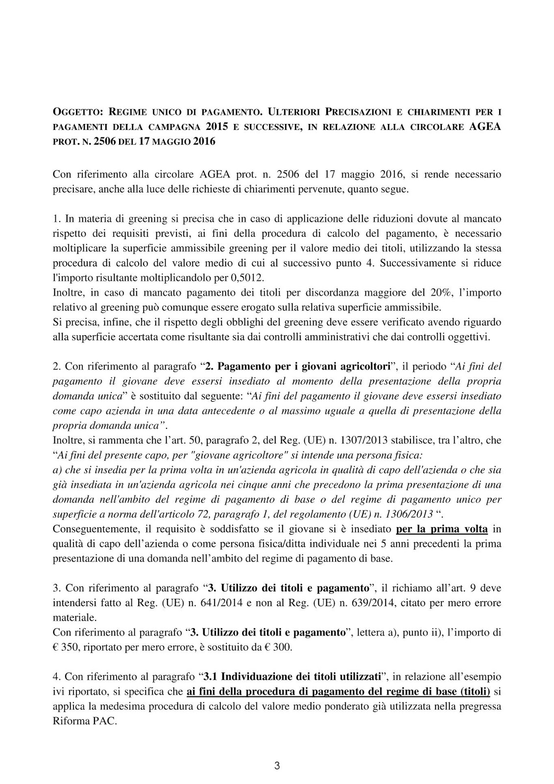 Agea regime unico dei pagamenti