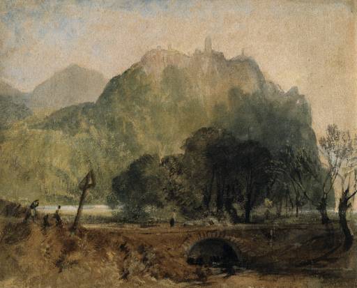 William Turner's 'Drachenfels from Rhine' or 'Dragons Rock on the Rhine,' painted in 1817, depicts a rock formation and the vestiges of a 12-century castle just south of Cologne. Photo: © Tate Museum UK. Unauthorized use is prohibited.