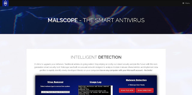 Malscope Antivirus website page