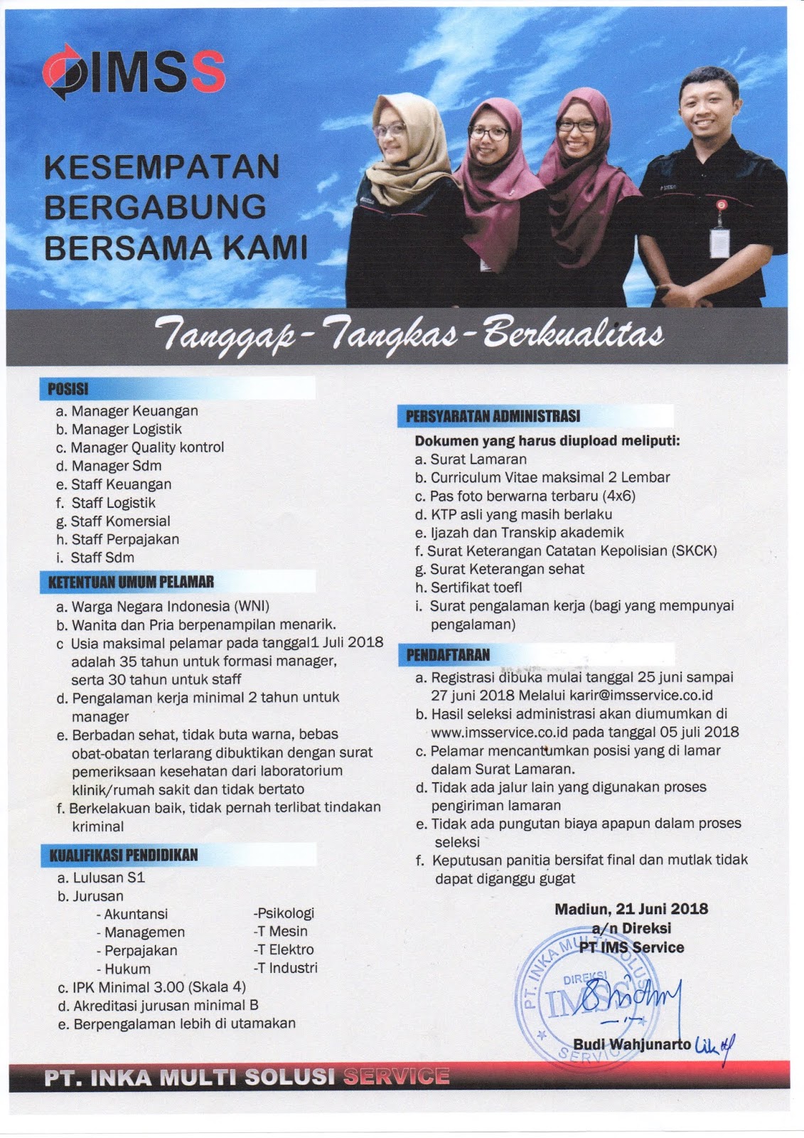 Lowongan Kerja Online PT Inka Multi Solusi Service Besar Besaran - info