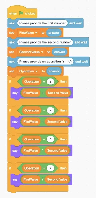 Calculator Scratch Script