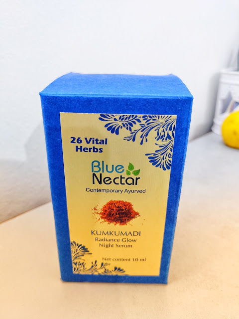 Blue Nectar Kumkumadi Radiance Glow Night Serum Review and Pictures