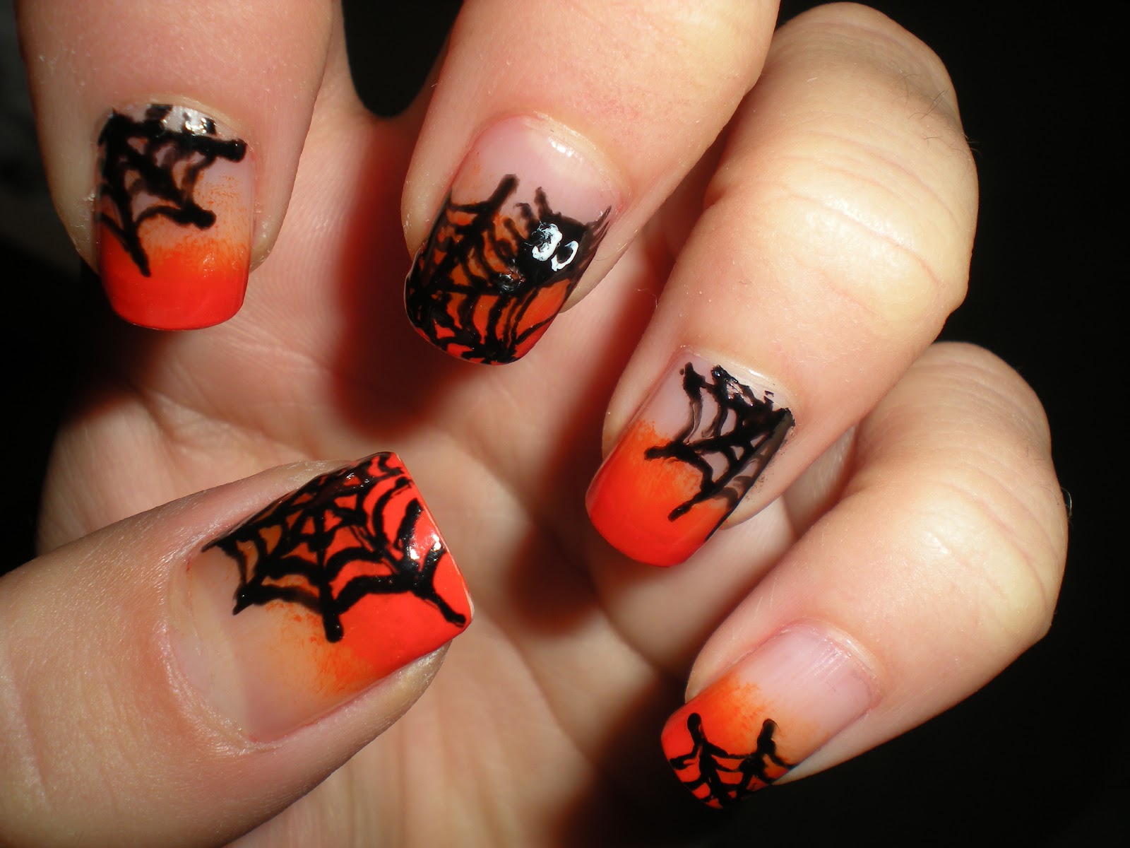 Metallic Maria: Spiderweb Halloween nails