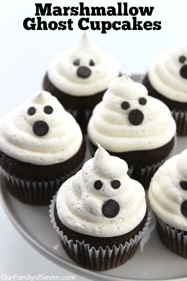 Marshmallow Ghost Cupcakes #cupcakes #marshmallow #dessert #cakes #brownies Marshmallow Ghost Cupcakes #cupcakes #marshmallow #dessert #cakes #brownies