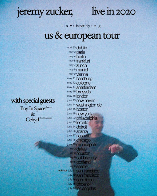 Jeremy Zucker North American and European “love is not dying” Tour dates