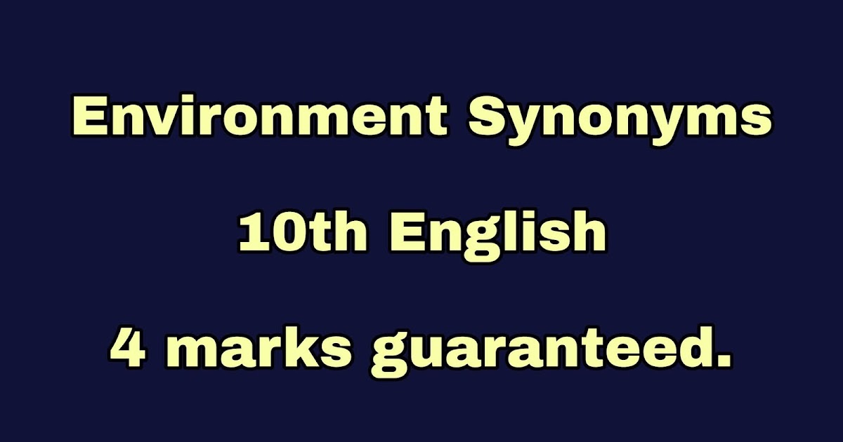 GRAMMAR IN ONE MINUTE Environment Synonyms
