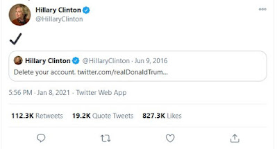 Hillary Clinton Delete your account check
