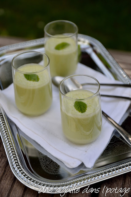 Crème de petits pois chèvre-menthe en verrine