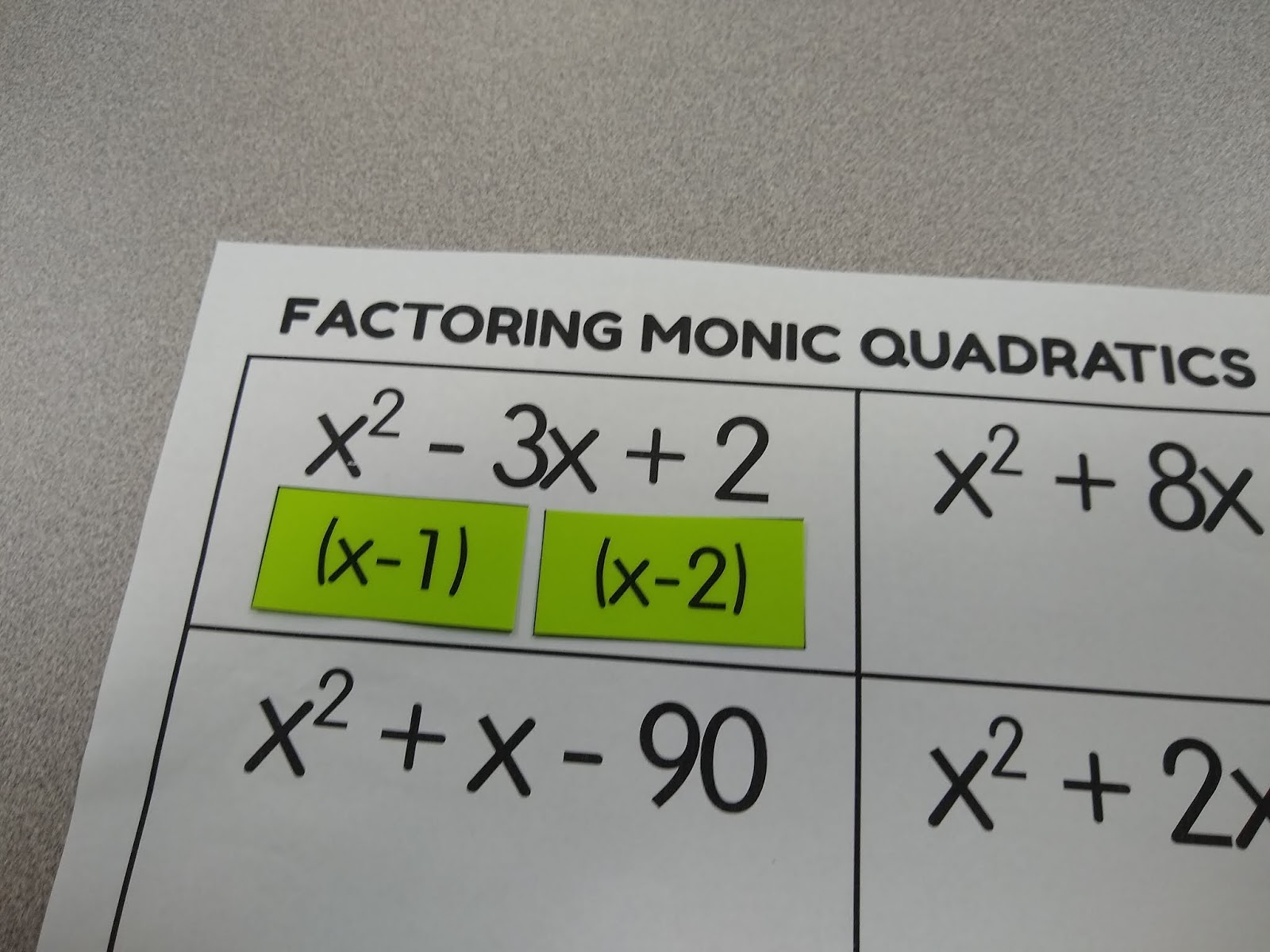 math-love-factoring-monic-quadratics-when-a-1-practice-activity