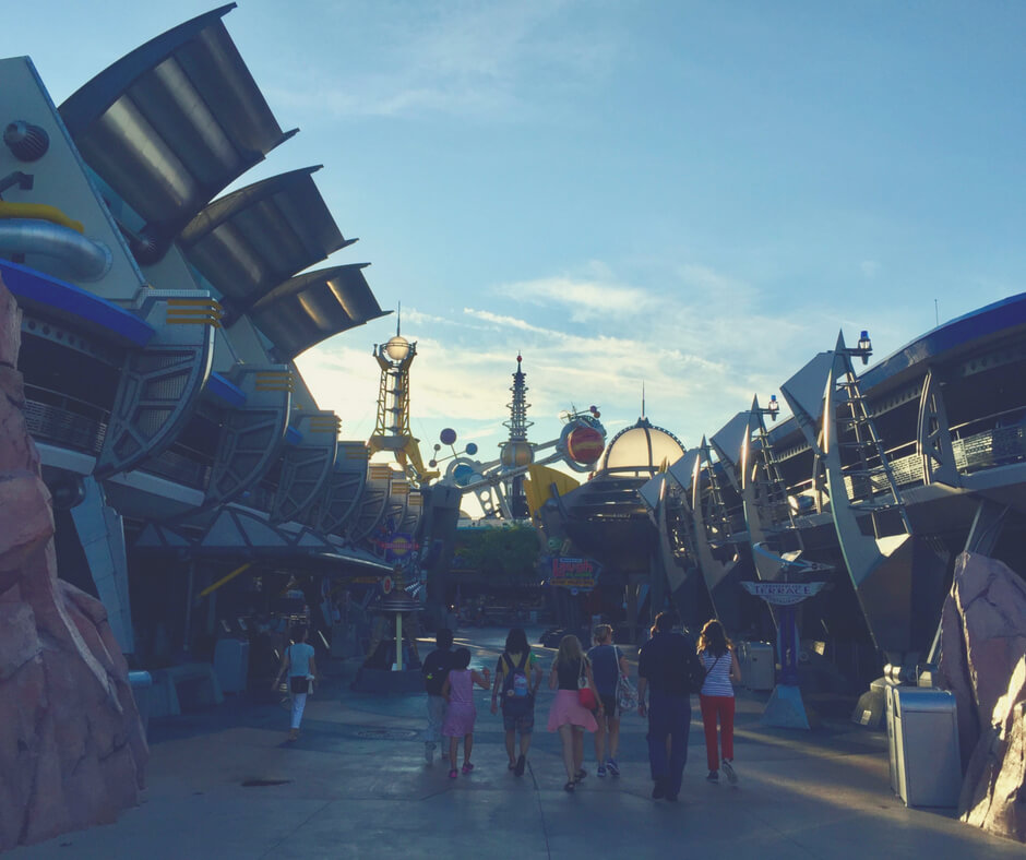 Entering Tomorrowland in Magic Kingdom Walt Disney World.