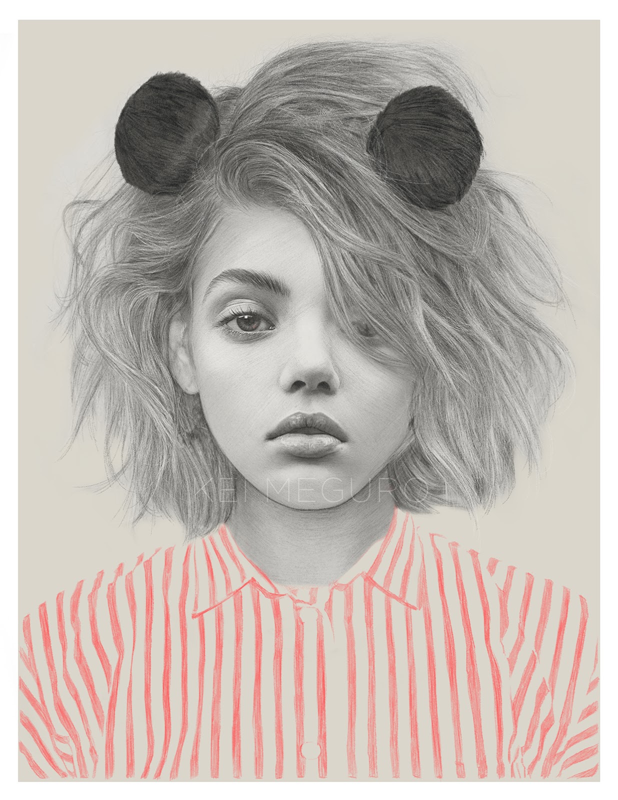 12-Minnie-s Day-Off-Kei-Meguro-Traditional-and-Digital-Art-Portraits-in-New-York-www-designstack-co