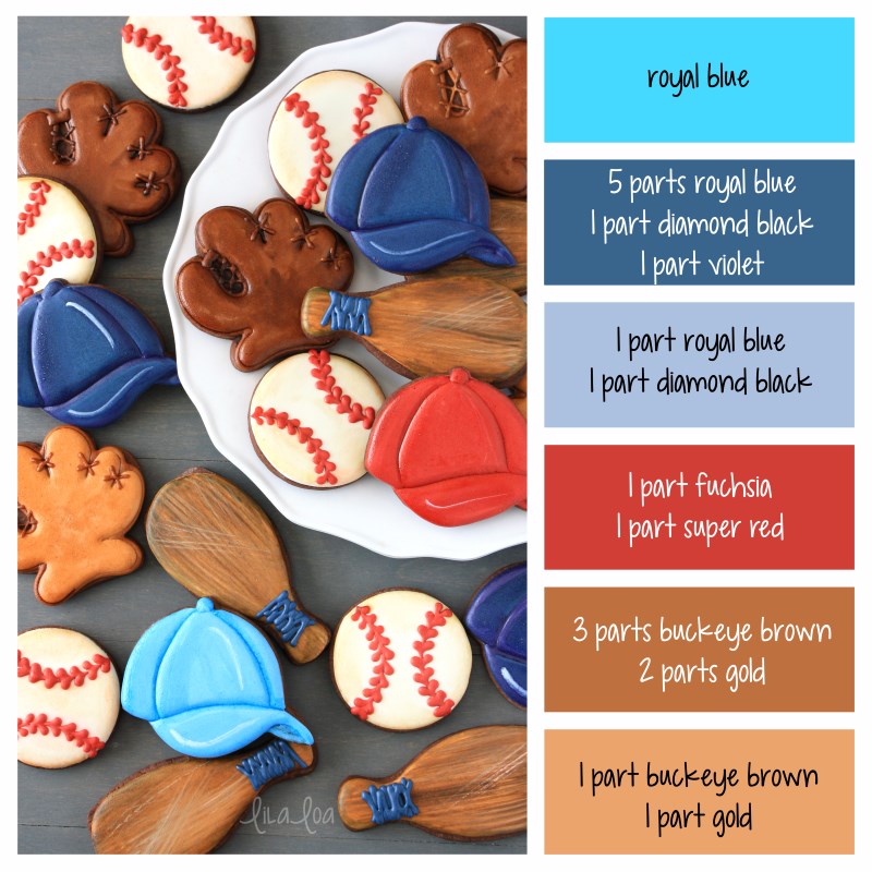Baseball Color Palette And Icing Color Formulas Baseball Color Palette And Icing Color Formulas