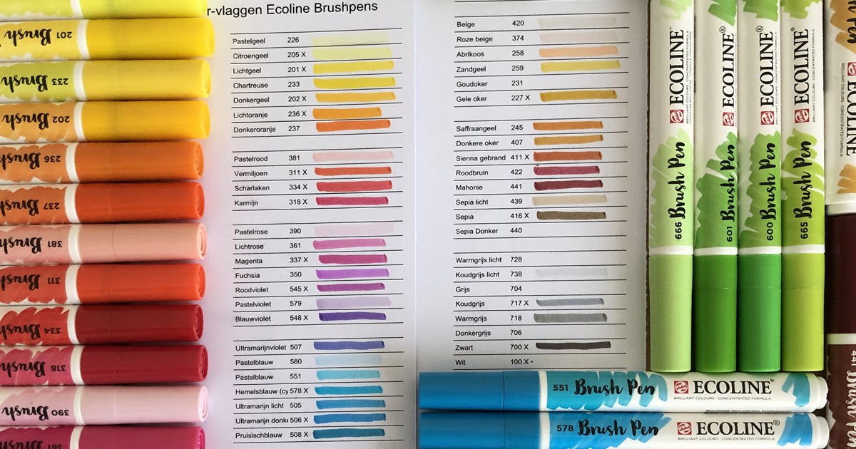Prediken helemaal hobby StampingMathilda: Ecoline Brush Pens Color Charts