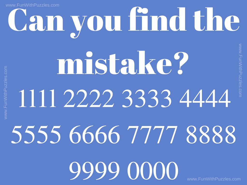 IQ Question Puzzle and Answer: Find the Mistake Picture Test