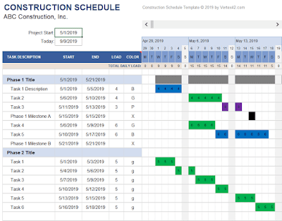 Microsoft Excel Templates for Project Scheduling